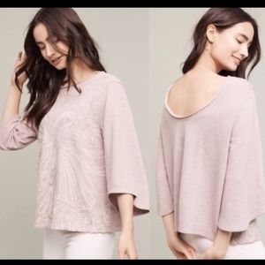 Akemi+Kin Pink Onora BeadedBird KimonoSleeve Knit